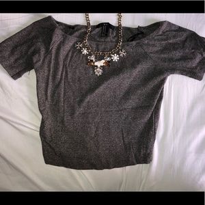Gray crop top